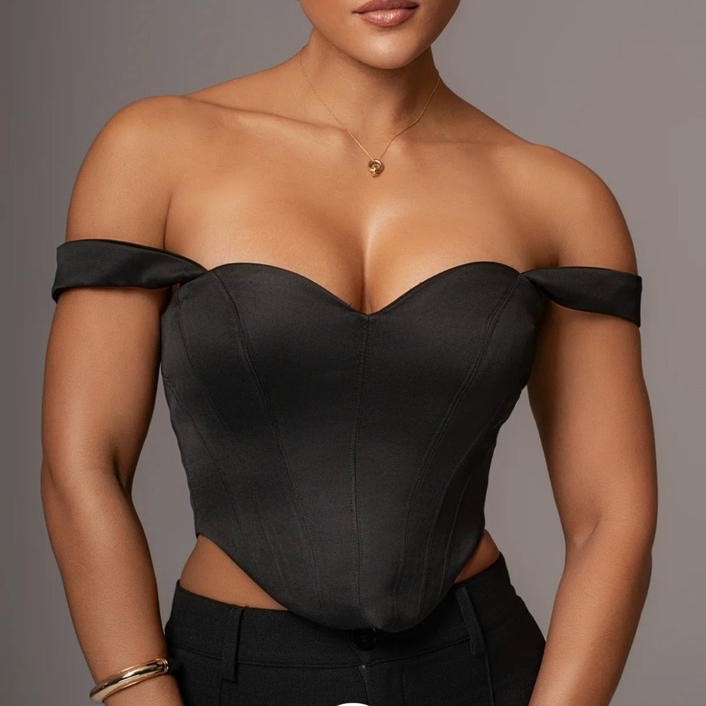 NWT Black off the shoulder corset top